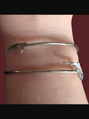 925 Sterling Silver States Florida And North Carolina Wrap Adjustable 7.5